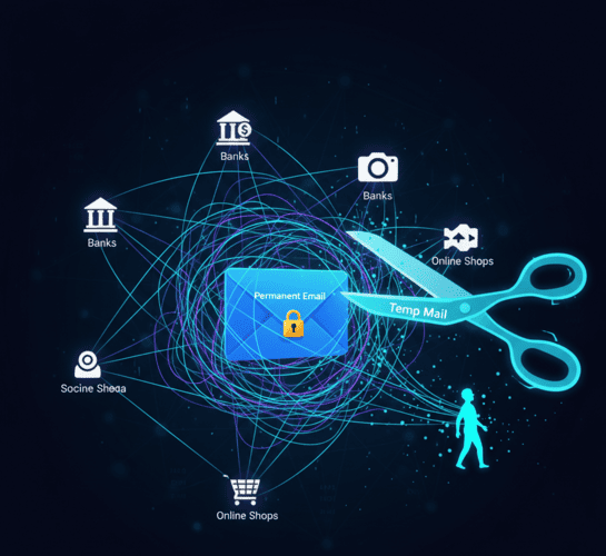 Cutting the link between online services and your personal identity using temp mail.