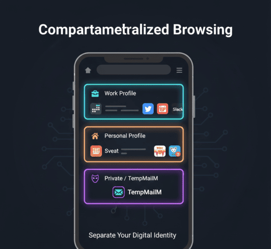 Using browser profiles alongside temporary emails to manage digital identities effortlessly.