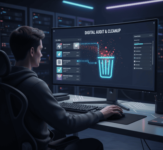 Performing a digital audit by deleting old accounts to reduce your attack surface.