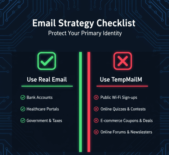 A quick guide on when to use your real email versus a disposable email address.