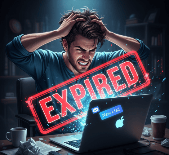 The frustration of a 10-minute temporary email expiring before the verification code arrives.