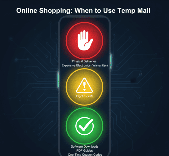 When it is safe and unsafe to use temporary emails for online shopping.